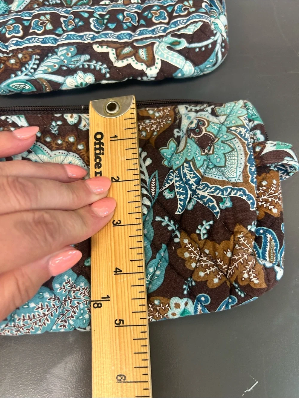 Vera Bradley Java Blue retired pattern cosmetic pouch set